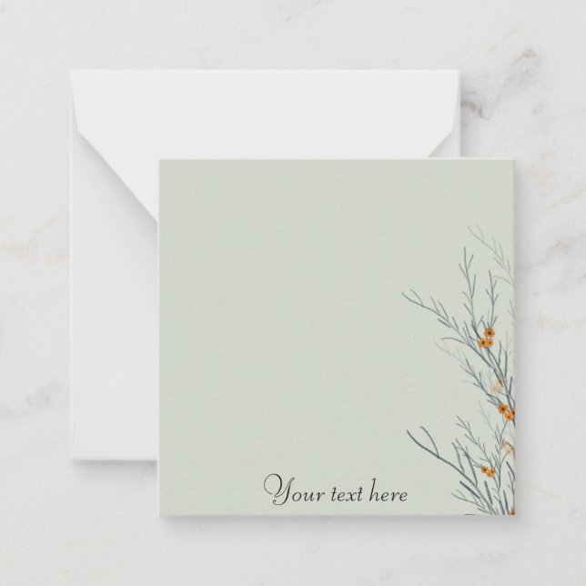 Simple greenery sage green  card (Front)