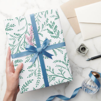 Simple greenery wrapping paper