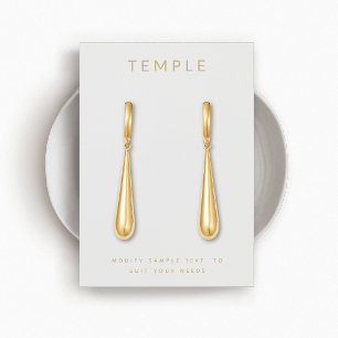 Simple Grey Add Your Logo Earring Display Card