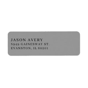 Simple Grey Classic Return Address Text Based Label