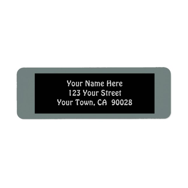 simple grey colour return address label (Front)