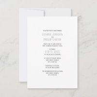 Simple Grey Design - 3x5 Wedding/Reception Invite