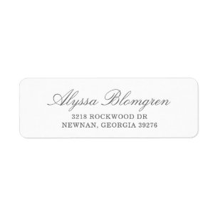 Simple Grey Elegant Return Address Label