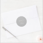 Simple Grey Elegant Wedding Classic Round Sticker<br><div class="desc">Modern wedding sticker featuring a simple design with a combination of a contemporary sans serif font and an elegant handwriting script.</div>