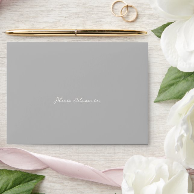 Simple Grey Elegant Wedding Envelope (Wedding)