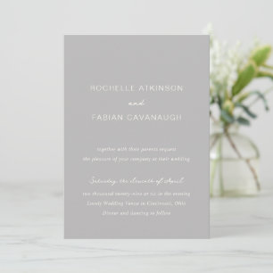 Simple Grey Elegant Wedding Invitation