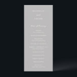 Simple Grey Elegant Wedding Program<br><div class="desc">Modern wedding program featuring a simple design with a combination of a contemporary sans serif font,  an elegant handwriting script and an italic font.</div>