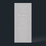 Simple Grey Elegant Wedding Program<br><div class="desc">Modern wedding program featuring a simple design with a combination of a contemporary sans serif font,  an elegant handwriting script and an italic font.</div>