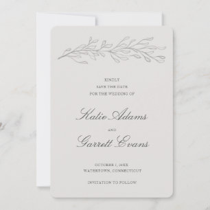 Simple Grey Elegant Wedding Save The Date