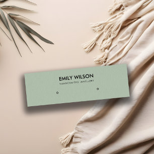 SIMPLE GREY GREEN KRAFT STUD EARRING DISPLAY LOGO MINI BUSINESS CARD