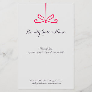 Simple Grey Hair Stylist Pink Ribbon Price List Flyer