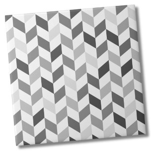 Simple Grey Herringbone Pattern Ceramic Tile