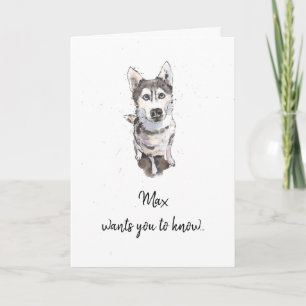 Simple Grey Husky minimal customised Mother’s day Card