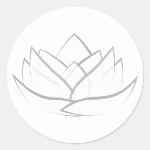 Simple Grey Lotus Flower Sticker