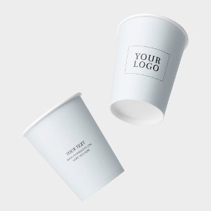 Simple Grey Minimal Business Logo Custom Paper Cups