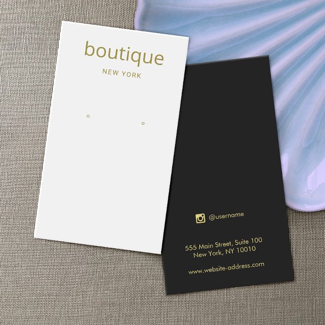 Simple Grey  Modern Long Earring Display Card (Creator Uploaded)