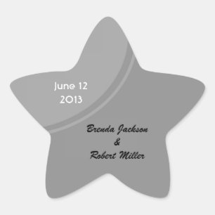 Simple Grey Modern Wedding Star Sticker
