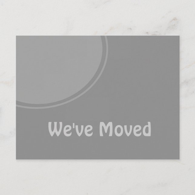 Simple Grey moving announcement Postcard (Front)