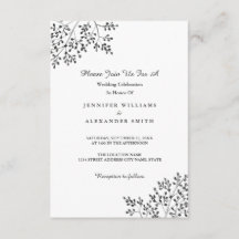 Simple Grey Nature Wedding Invitations