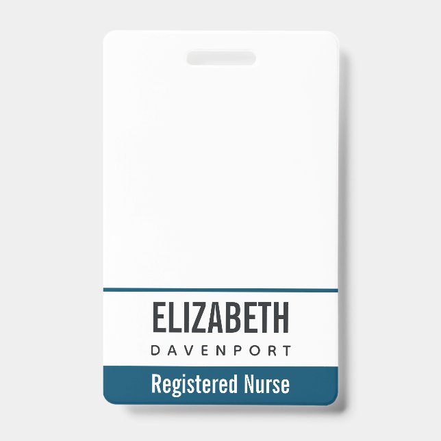 Simple Grey Nursing Stethoscope ID Badge (Front)