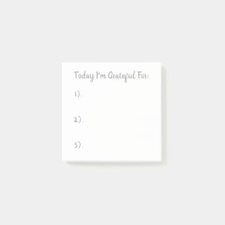 Simple Grey On White Gratitude Post-it Notes