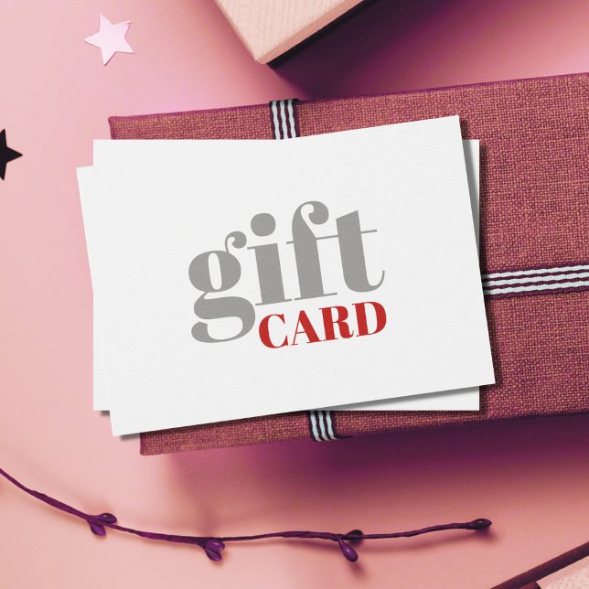 Simple Grey Red White Beauty Gift Card (Creator Uploaded)