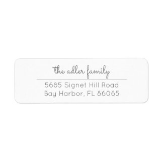 Simple Grey Script Return Address Label