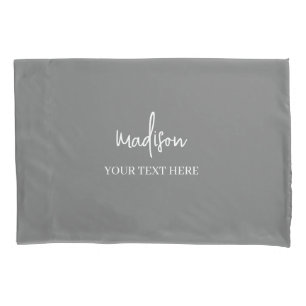 Simple grey Signature With Text Pillow Case