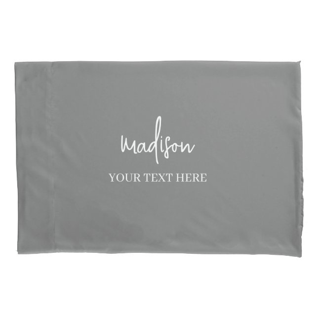 Simple grey Signature With Text  Pillow Case (Front)