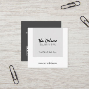 Simple Grey Square Spa Square Business Card