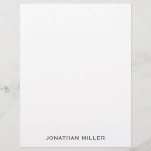 Simple Grey Typographic Name Stationery Custom Letterhead