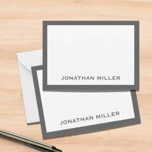 Simple Grey White Typographic Name Card
