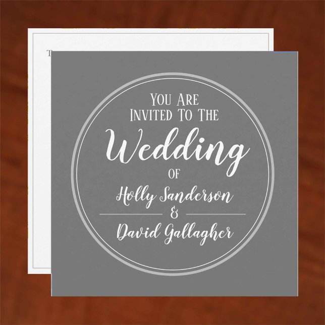 Simple Grey & White Wedding Day Invitation (Creator Uploaded)