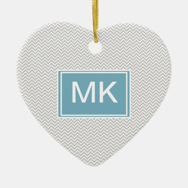 Simple Grey ZigZag Ceramic Tree Decoration (Front)