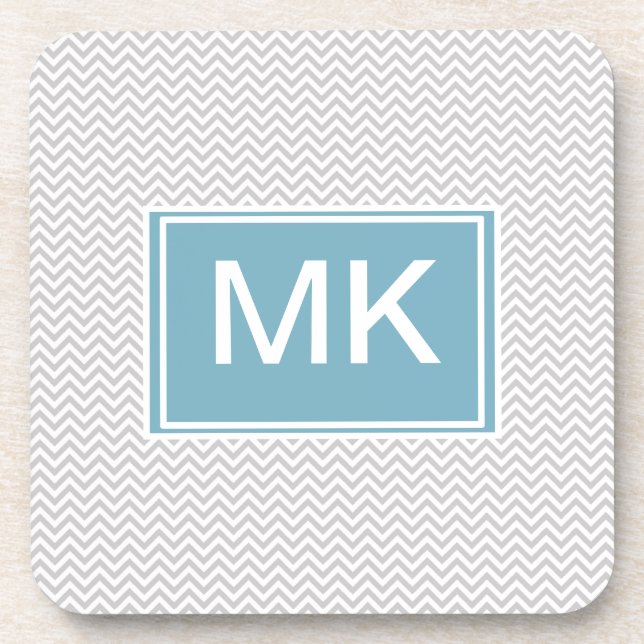 Simple Grey ZigZag Coaster (Front)