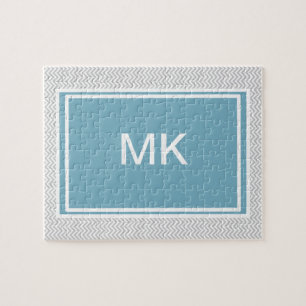 Simple Grey ZigZag Jigsaw Puzzle