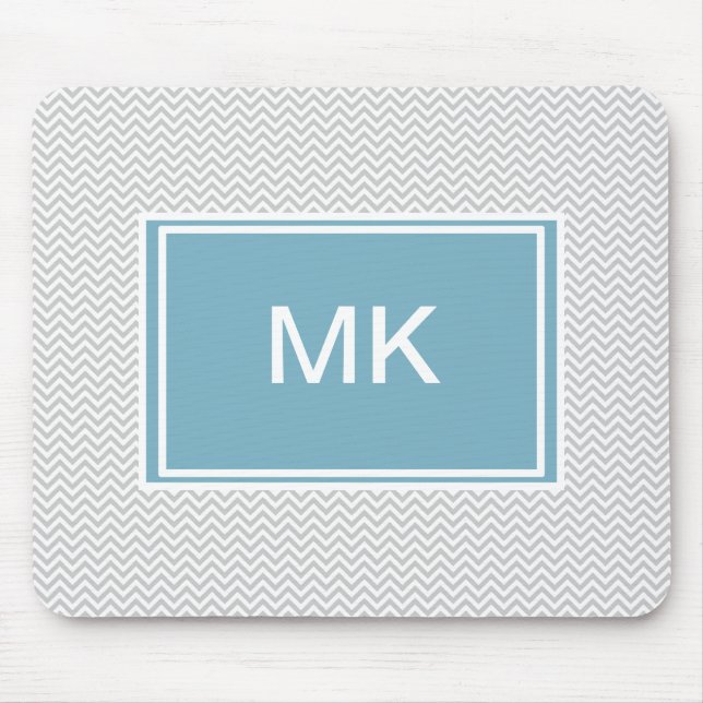 Simple Grey ZigZag Mouse Pad (Front)