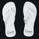 Simple Groom Floral Wedding Calligraphy Flip Flops<br><div class="desc">For further customisation, please click the "Customise" button and use our design tool to modify this template. If the options are available, you may change text and image by simply clicking on "Edit/Remove Text or Image Here" and add your own. If you wish to have this design added to a...</div>