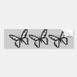 Simple Grungy Black Butterfly Bumper Sticker