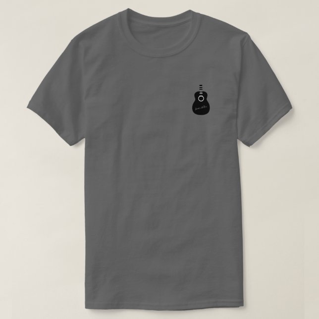 simple guitar with custom signature music T-Shirt (Design Front)