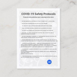 Simple Hair Salon COVID19 Safety Protocol Business Card