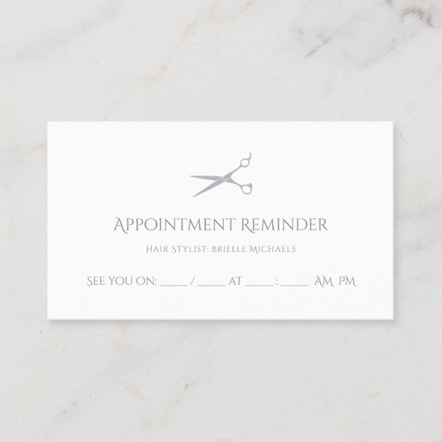 Simple Hair Stylist Scissors Modern Appointment (Front)