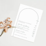 Simple half arch cross sage christening invitation<br><div class="desc">Inivite your guest to your event with this minimalist and simple baptism invitation card,  features simple arch outline with a typography layout. For more advanced customisation of this design,  e.g. changing layout,  font or text size please click the "CUSTOMIZE" button above. Please contact me for any questions!</div>