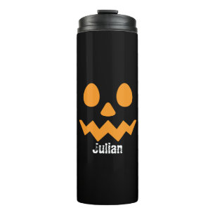 Simple Halloween Day Jack-o-Lantern Pumpkin Name Thermal Tumbler