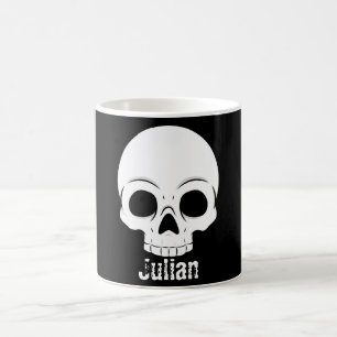 Simple Halloween Day Skull Spooky Name Coffee Mug