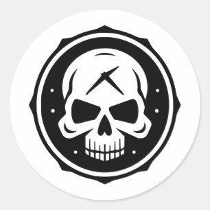 Simple Halloween Elegance in Black and White Classic Round Sticker