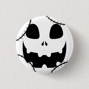Simple Halloween jack-o-lantern pumpkin face 3 Cm Round Badge