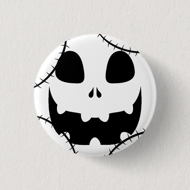 Simple Halloween jack-o-lantern pumpkin face 3 Cm Round Badge (Front)