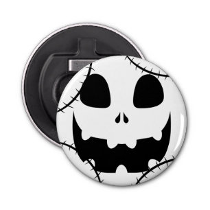 Simple Halloween jack-o-lantern pumpkin face Bottle Opener