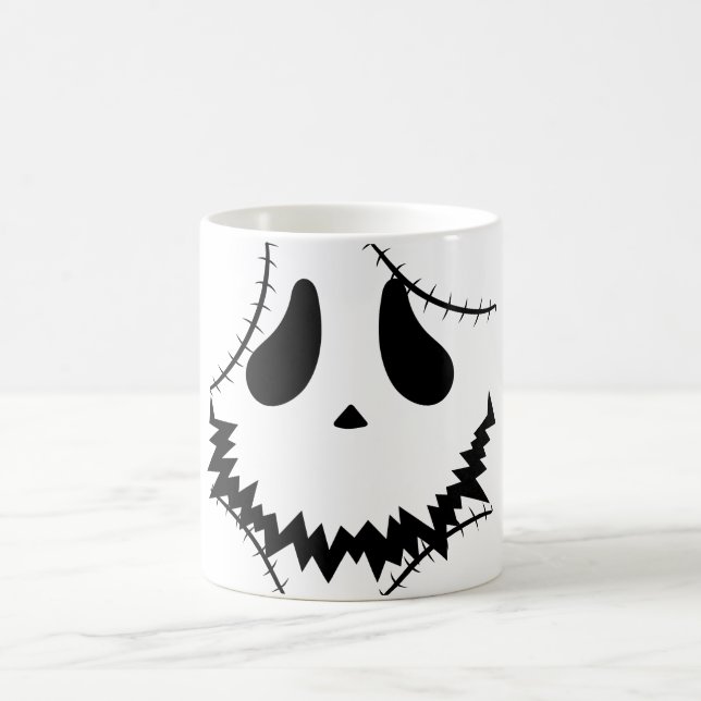 Simple Halloween jack-o-lantern pumpkin face Coffee Mug (Center)